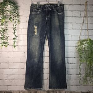 WRANGLER ROCK 47 ULTRA LOW RISE INDIGO STRAIGHT LEG JEANS WOMENS 3/4 X 32 NWT